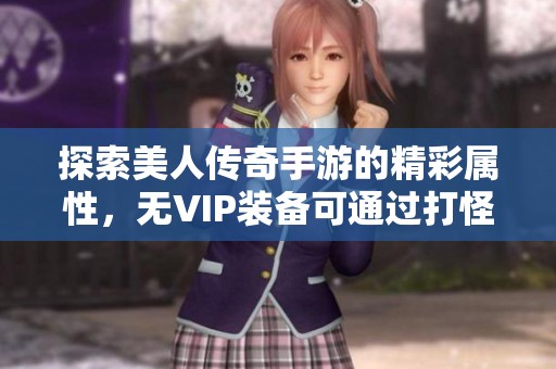 探索美人传奇手游的精彩属性，无VIP装备可通过打怪获得