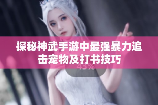 探秘神武手游中最强暴力追击宠物及打书技巧