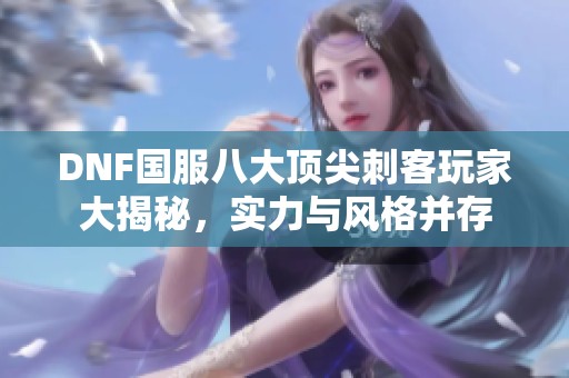 DNF国服八大顶尖刺客玩家大揭秘，实力与风格并存