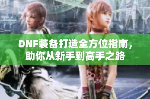 DNF装备打造全方位指南，助你从新手到高手之路