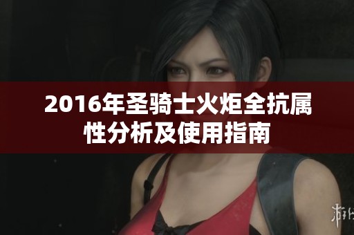 2016年圣骑士火炬全抗属性分析及使用指南