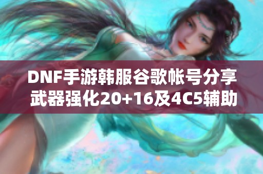 DNF手游韩服谷歌帐号分享 武器强化20+16及4C5辅助解析