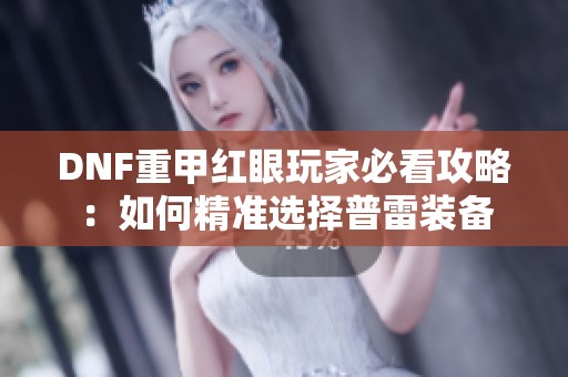 DNF重甲红眼玩家必看攻略：如何精准选择普雷装备