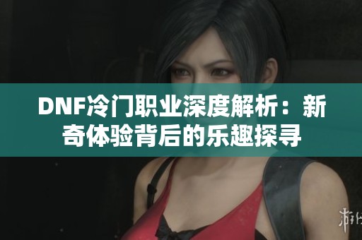 DNF冷门职业深度解析：新奇体验背后的乐趣探寻