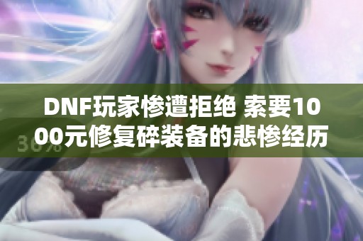 DNF玩家惨遭拒绝 索要1000元修复碎装备的悲惨经历