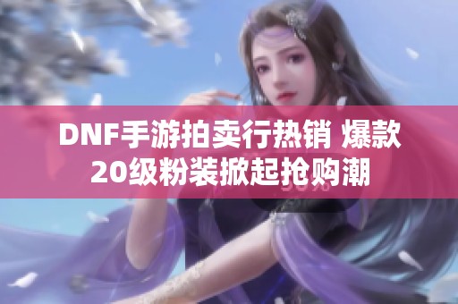 DNF手游拍卖行热销 爆款20级粉装掀起抢购潮