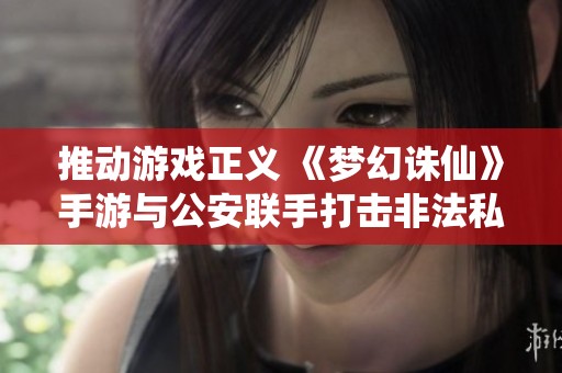推动游戏正义 《梦幻诛仙》手游与公安联手打击非法私服