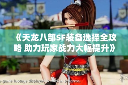 《天龙八部SF装备选择全攻略 助力玩家战力大幅提升》