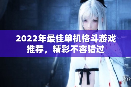 2022年最佳单机格斗游戏推荐，精彩不容错过