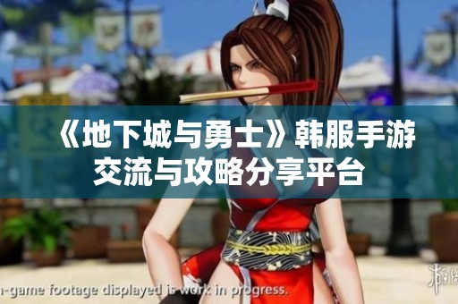 《地下城与勇士》韩服手游交流与攻略分享平台