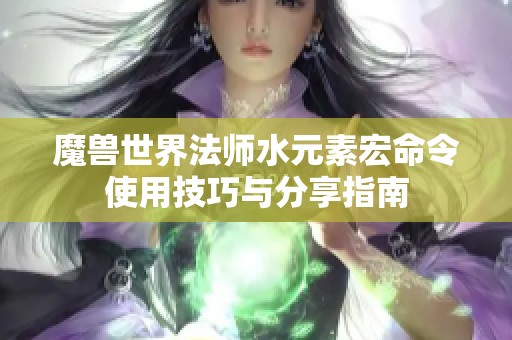 魔兽世界法师水元素宏命令使用技巧与分享指南