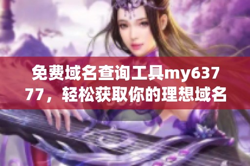 免费域名查询工具my63777，轻松获取你的理想域名