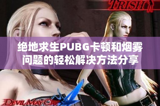绝地求生PUBG卡顿和烟雾问题的轻松解决方法分享