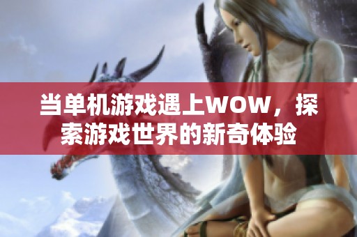 当单机游戏遇上WOW，探索游戏世界的新奇体验