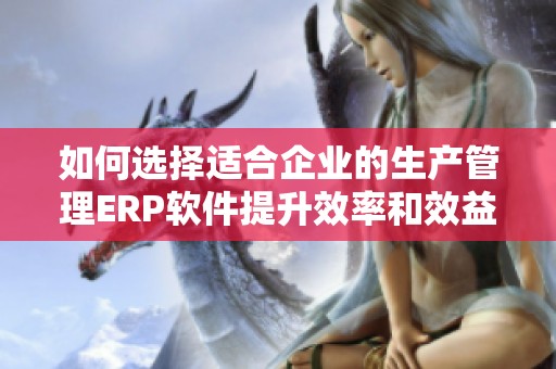 如何选择适合企业的生产管理ERP软件提升效率和效益