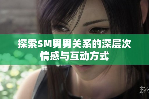 探索SM男男关系的深层次情感与互动方式