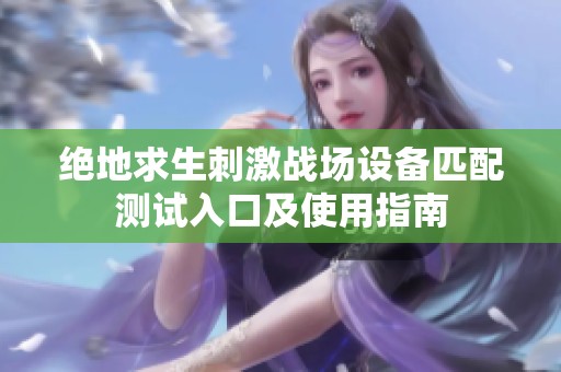 绝地求生刺激战场设备匹配测试入口及使用指南