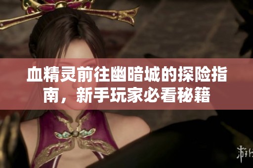 血精灵前往幽暗城的探险指南，新手玩家必看秘籍