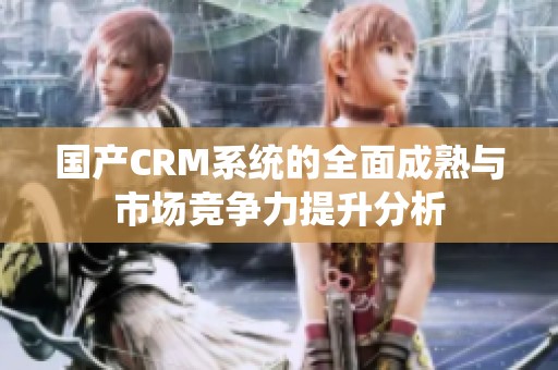 国产CRM系统的全面成熟与市场竞争力提升分析