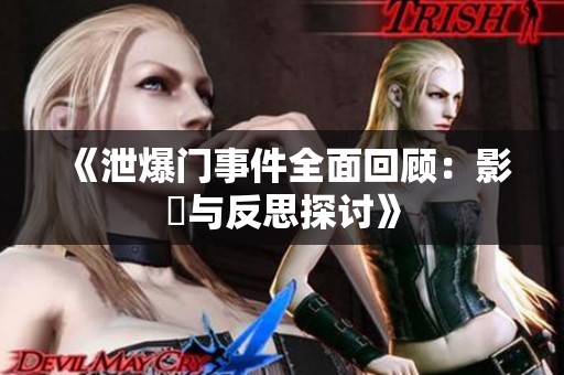 《泄爆门事件全面回顾：影響与反思探讨》