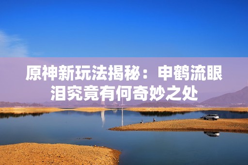 原神新玩法揭秘：申鹤流眼泪究竟有何奇妙之处