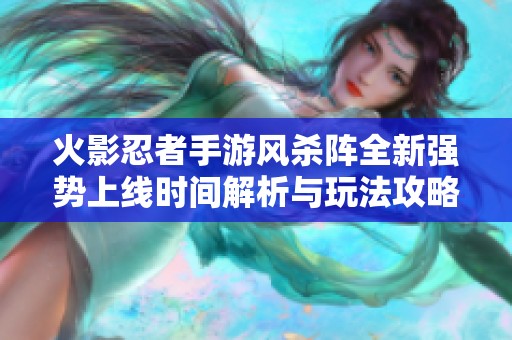 火影忍者手游风杀阵全新强势上线时间解析与玩法攻略