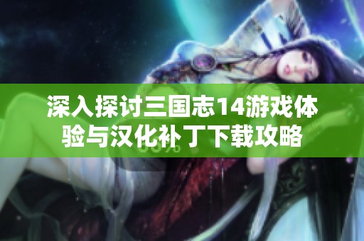 深入探讨三国志14游戏体验与汉化补丁下载攻略