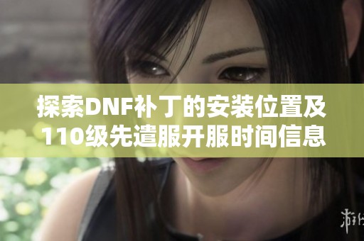 探索DNF补丁的安装位置及110级先遣服开服时间信息