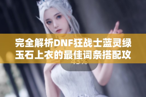 完全解析DNF狂战士蓝灵绿玉石上衣的最佳词条搭配攻略