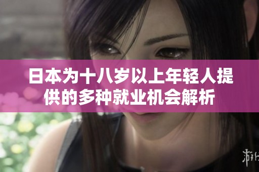 日本为十八岁以上年轻人提供的多种就业机会解析